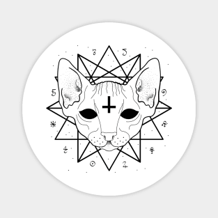 Occult Cat Sacred Geometry Magnet